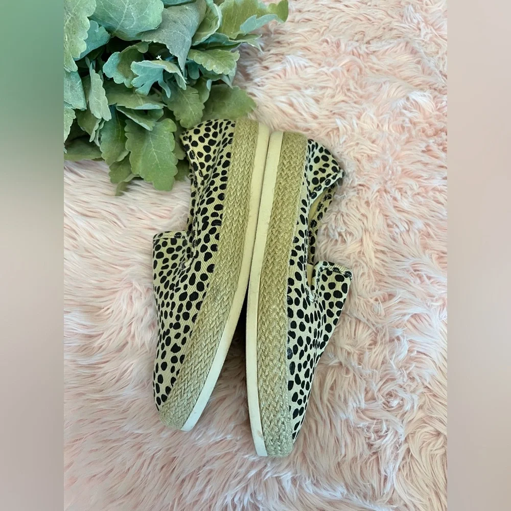 Espirit Nadine Cheetah Leopard Print Espadrille Flat Shoes Sz‎ 7.5